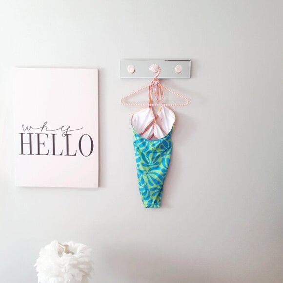 NWT Solid & Striped colourblock tropical print cut out one piece swimsuit, M - Picture 8 of 10